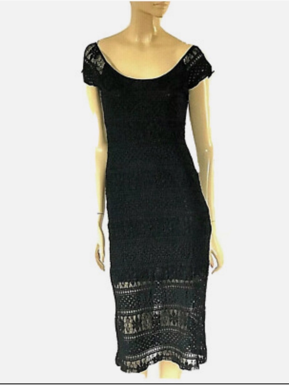 Lucca Couture Black Lace Midi Dress Bodycon